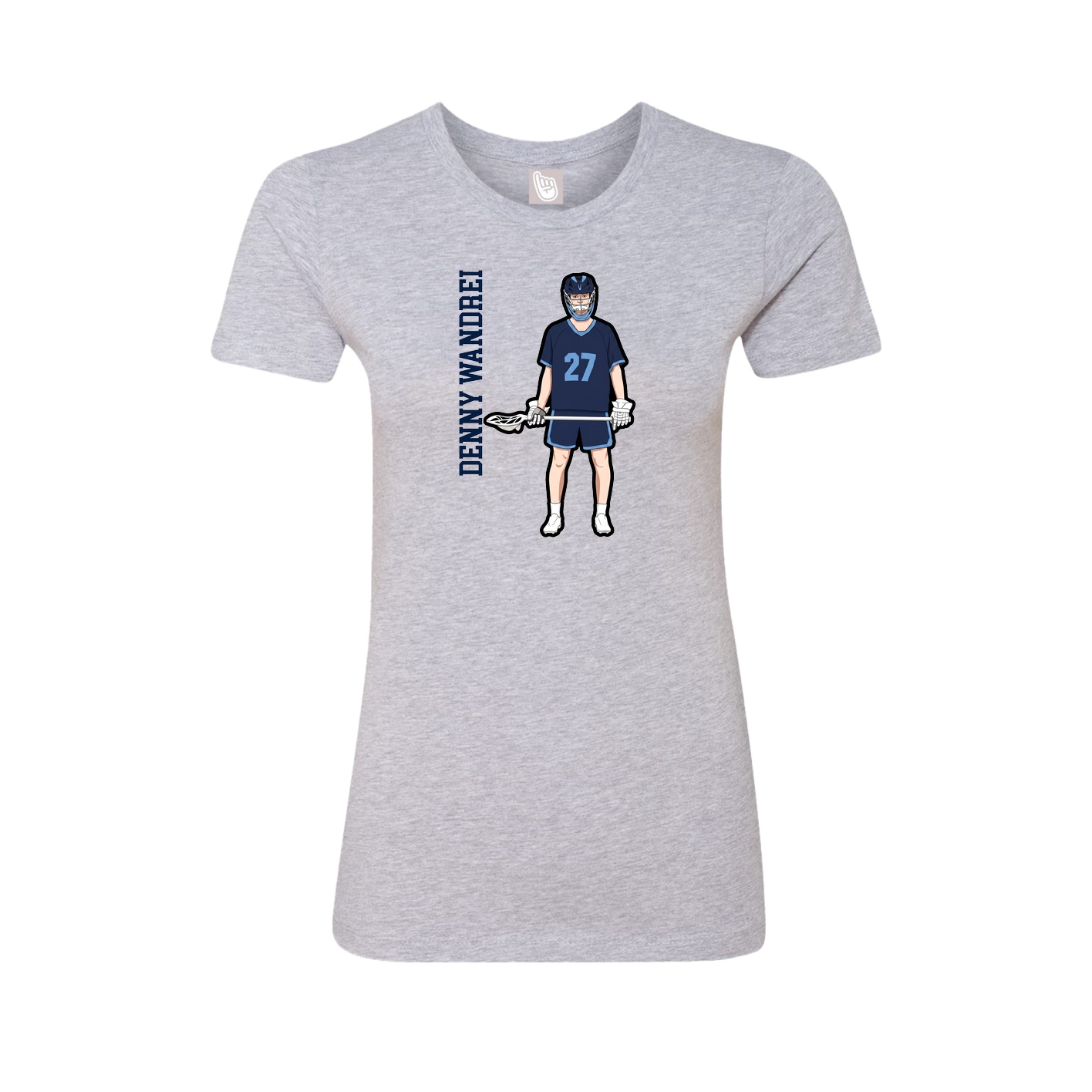 Womens Tee — Name Vertical in Grey