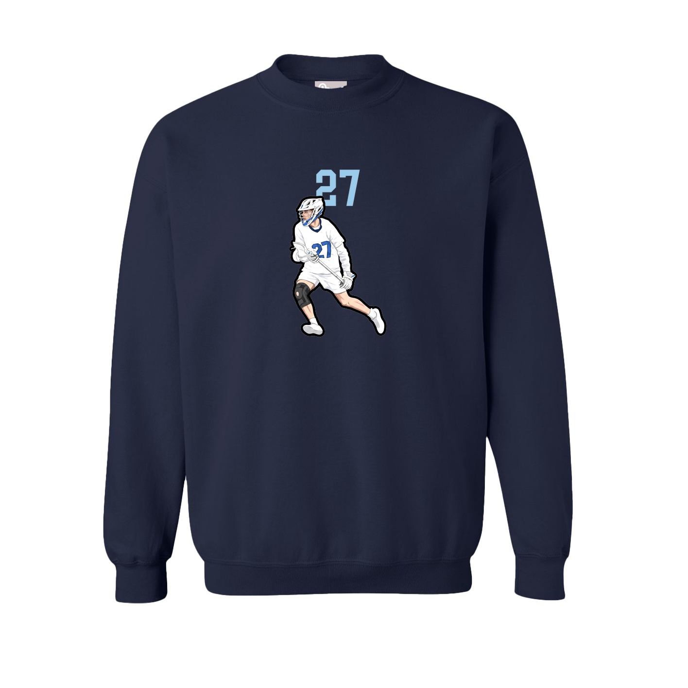Fleece Crew — Number Top in Navy