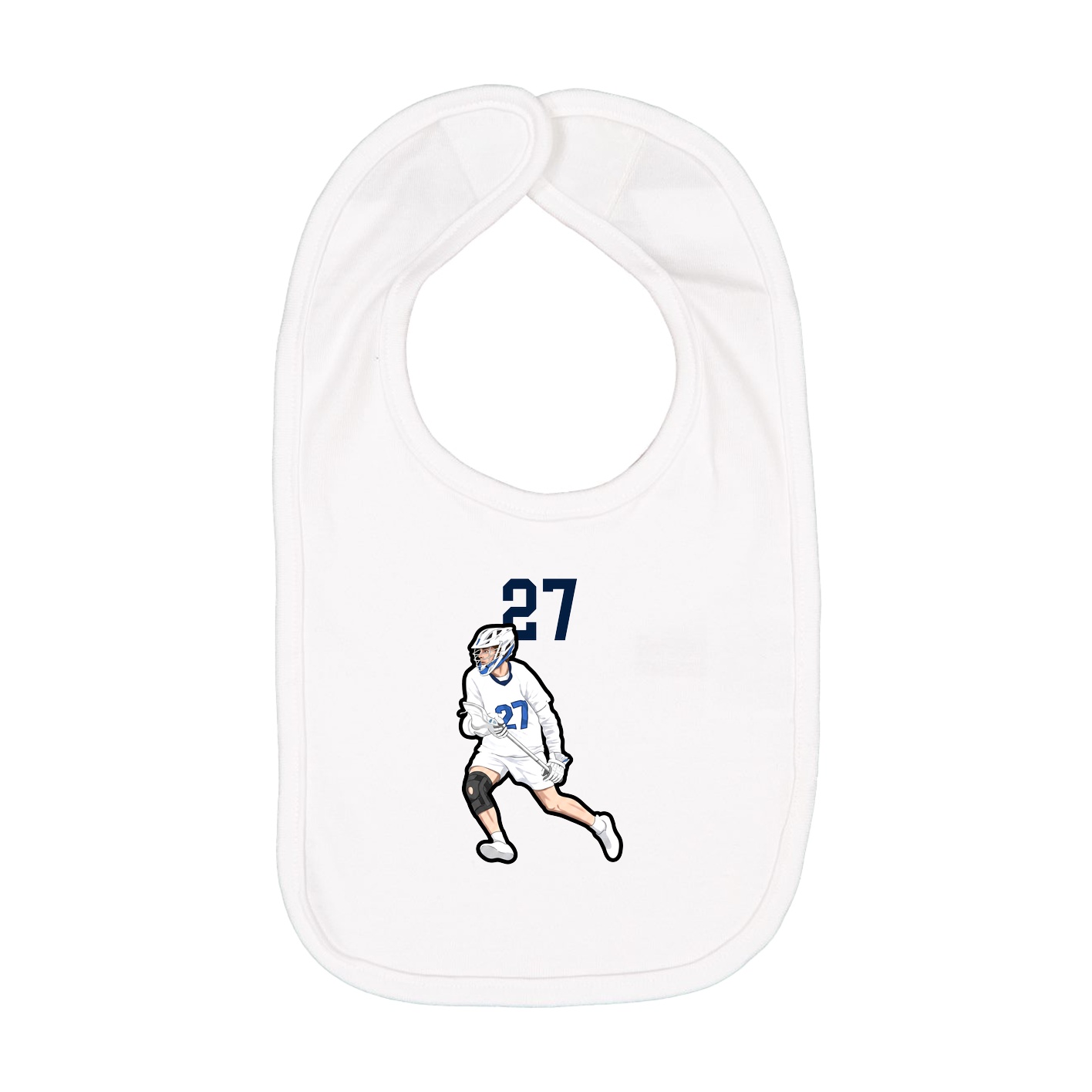 Infant Bib — Number Top in White