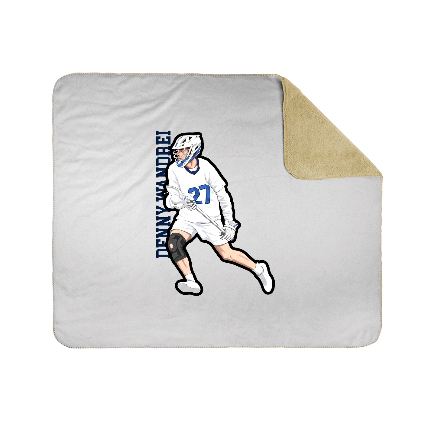 Throw Blanket — Name Vertical in White