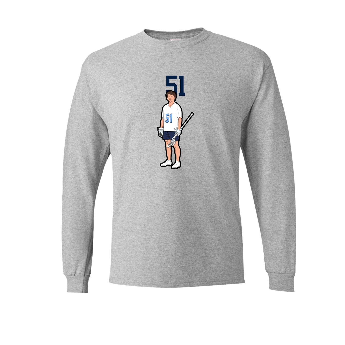 Long Sleeve Tee — Number Top in Grey