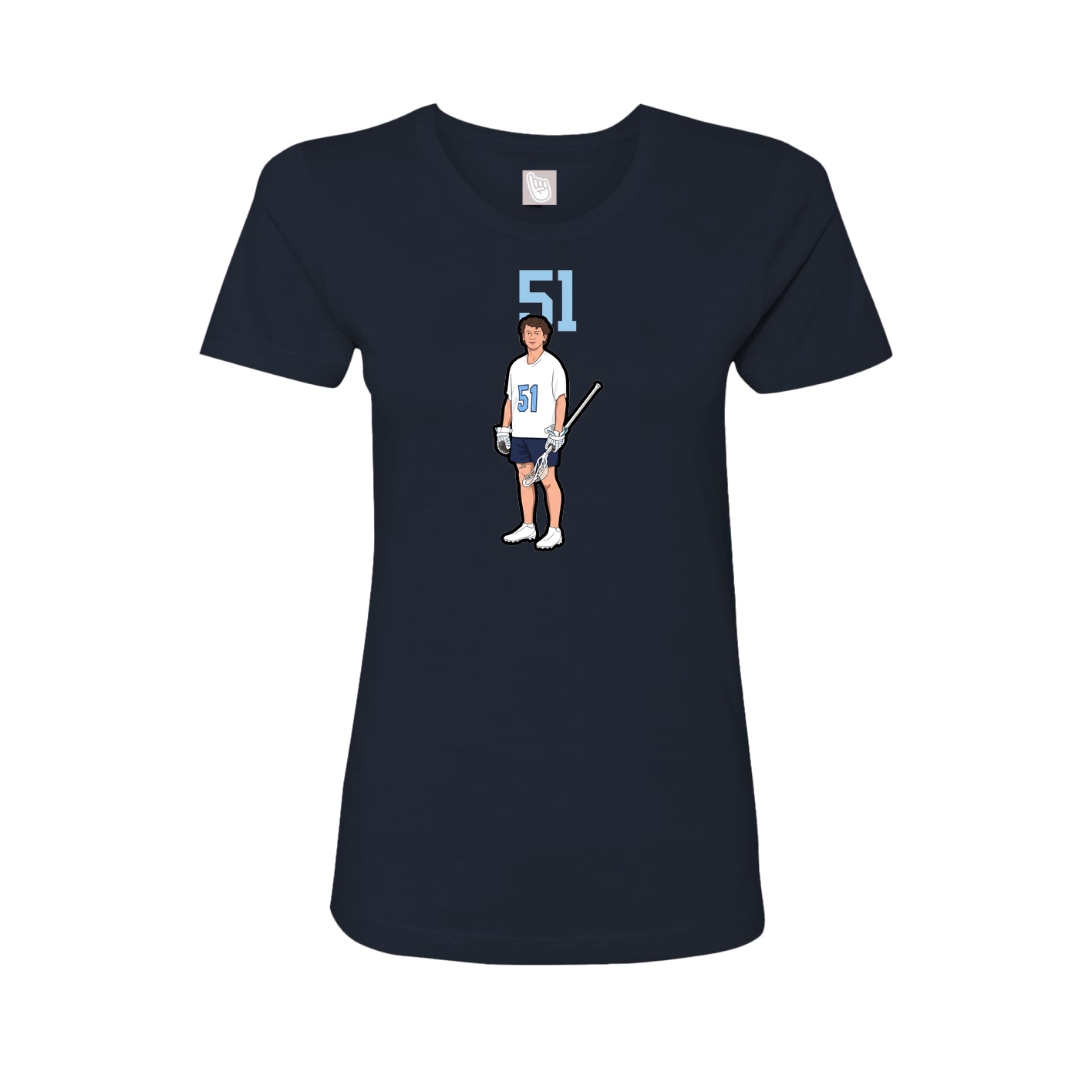 Fitted Women's Tee — Number Top in Navy
