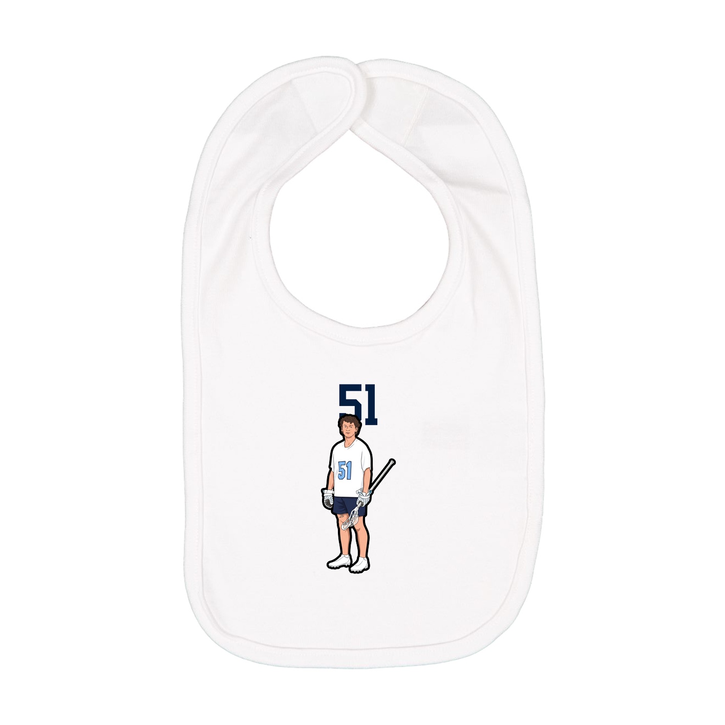 Infant Bib — Number Top in White
