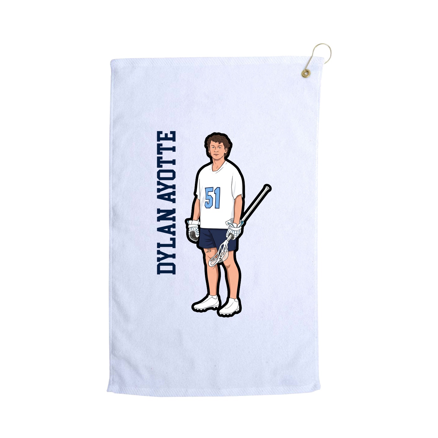 Golf Towel — Name Vertical in White