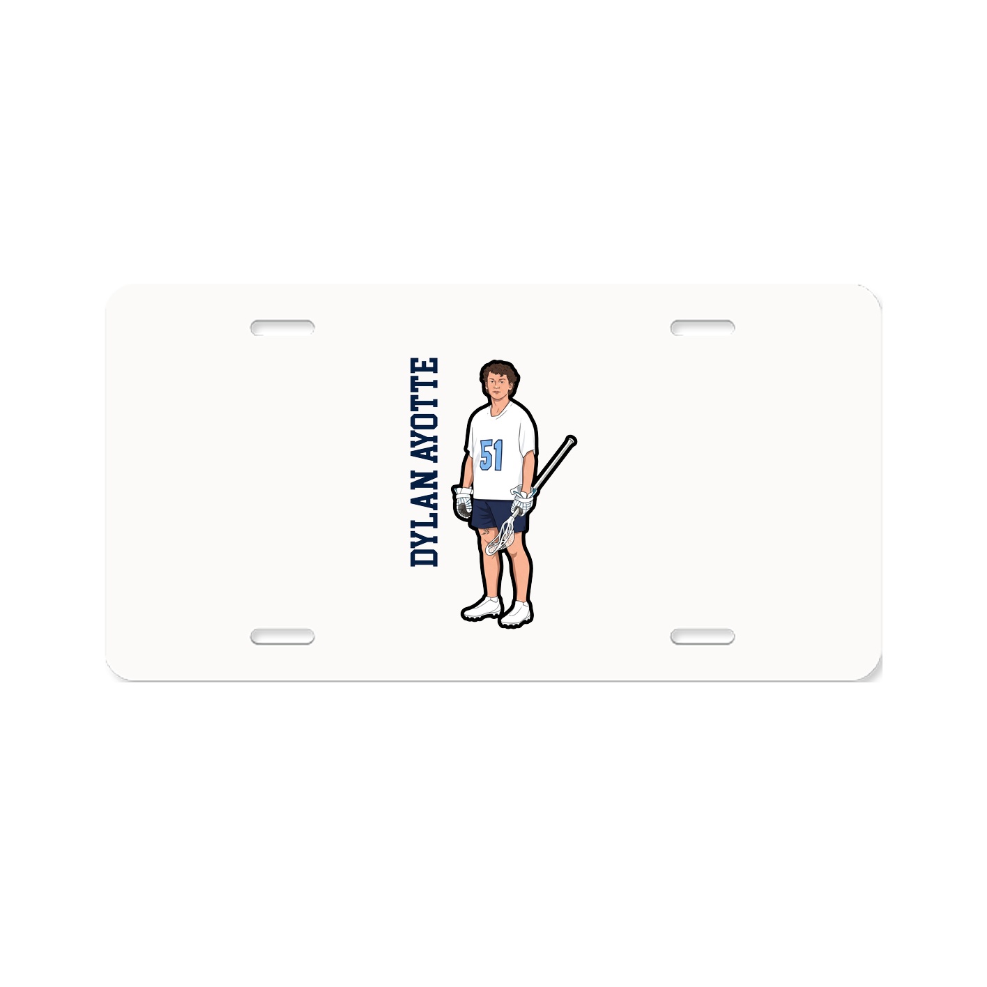 License Plate — Name Vertical in Classic