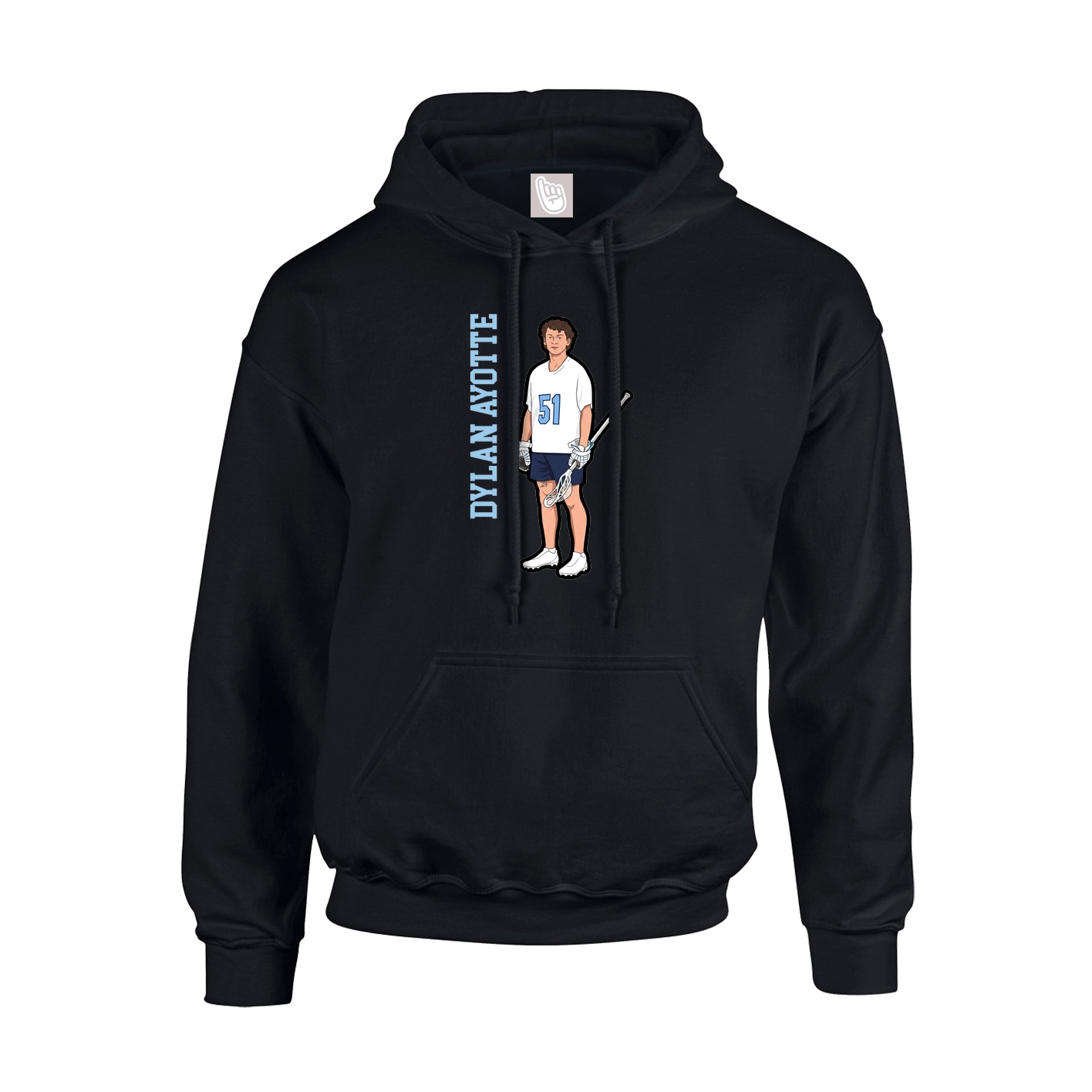 Hoodie — Name Vertical in Black