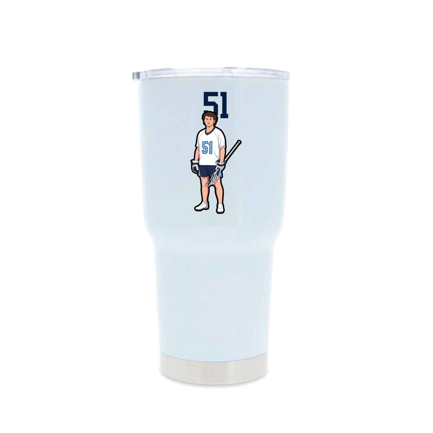 30oz Stainless Steel Tumbler — Number Top in White