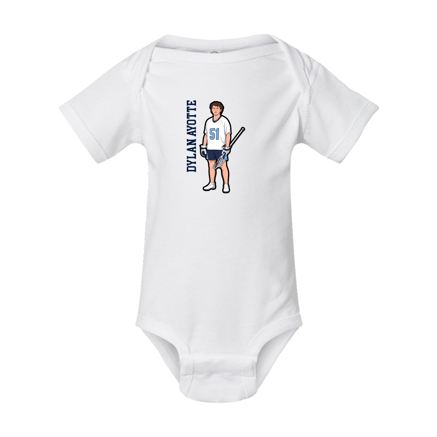 Baby Onesie — Name Vertical in White