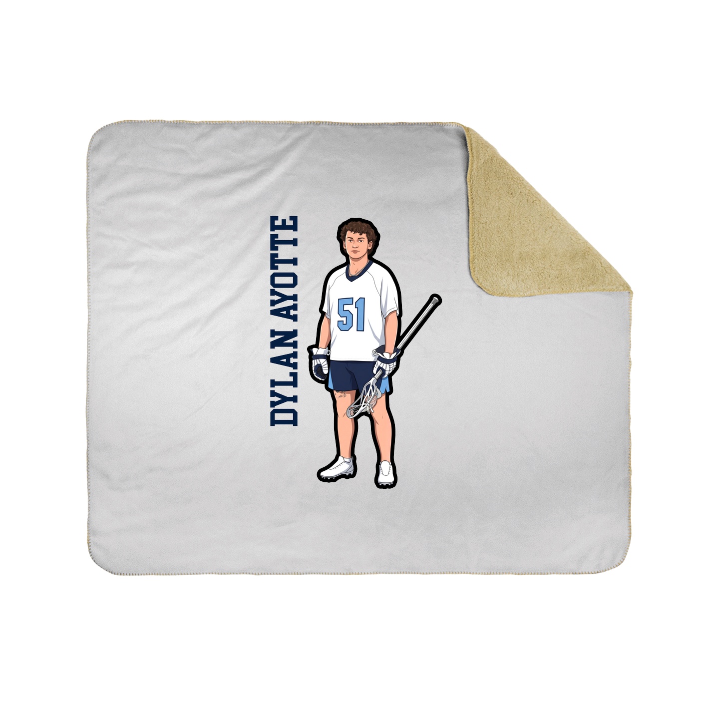 Throw Blanket — Name Vertical in White