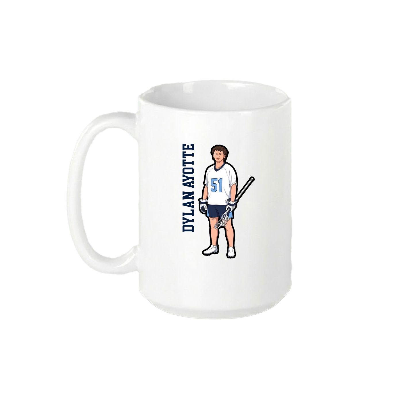 15oz Coffee Mug — Name Vertical in White