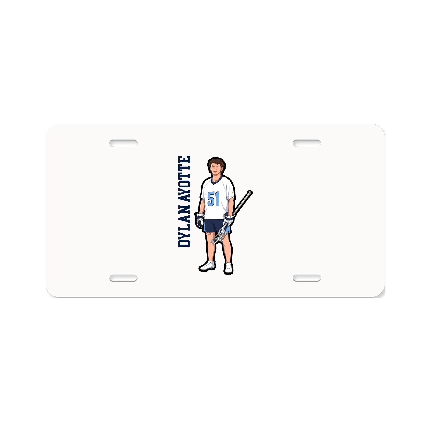 License Plate — Name Vertical in Classic