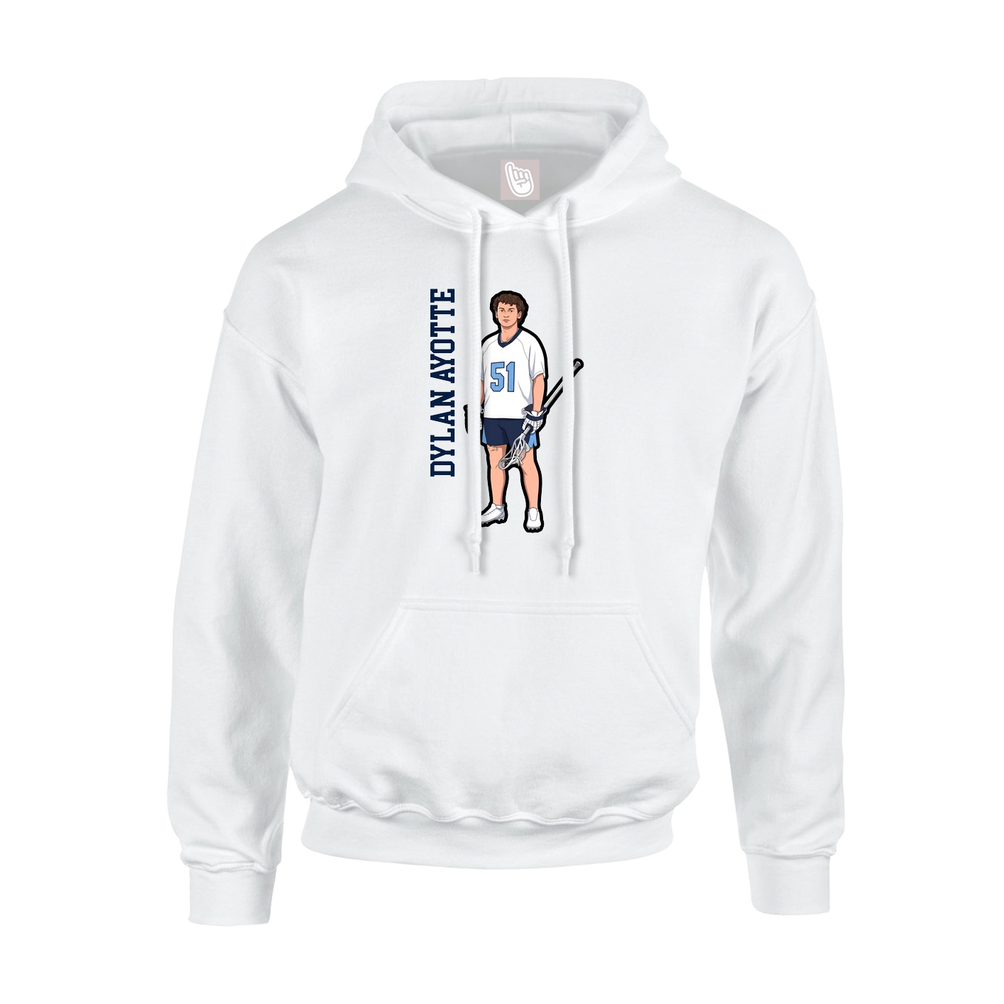 Youth Hoodie — Name Vertical in White