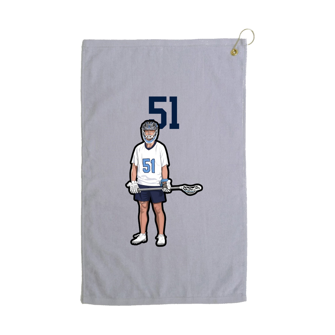 Golf Towel — Number Top in Grey