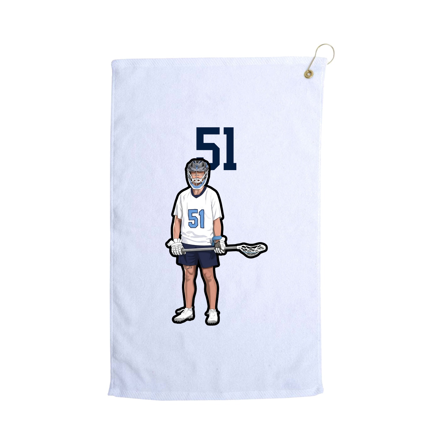 Golf Towel — Number Top in White