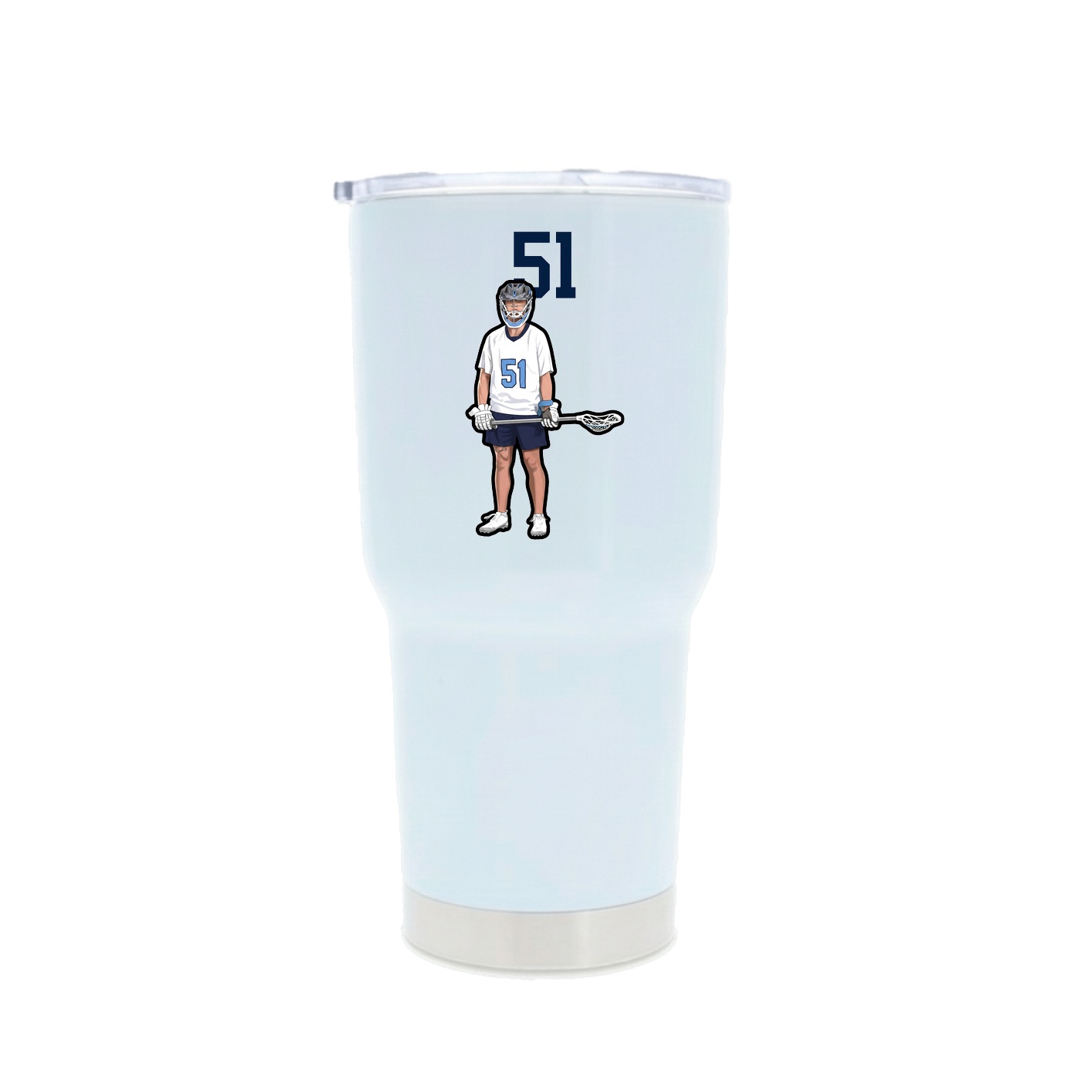 30oz Stainless Steel Tumbler — Number Top in White