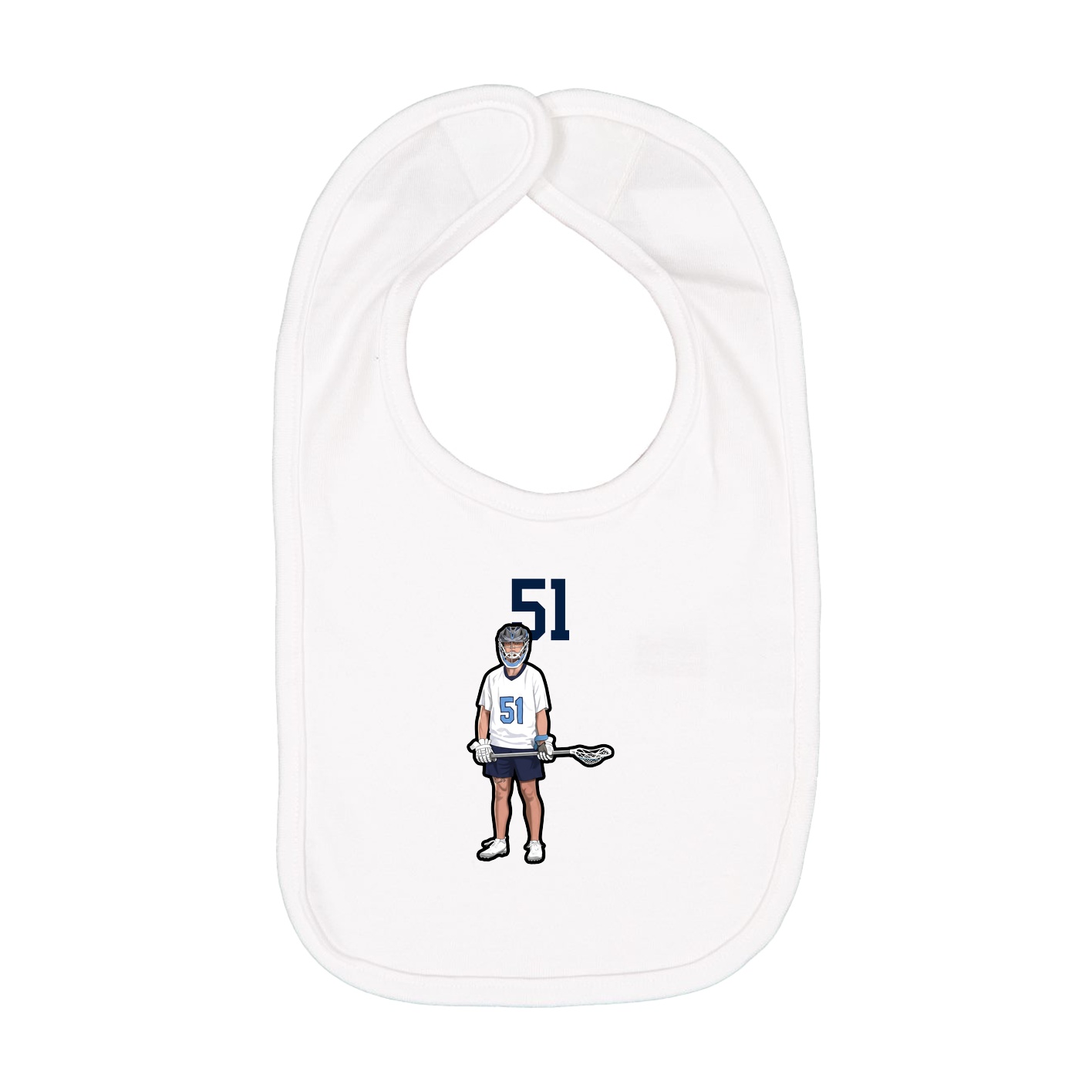 Infant Bib — Number Top in White