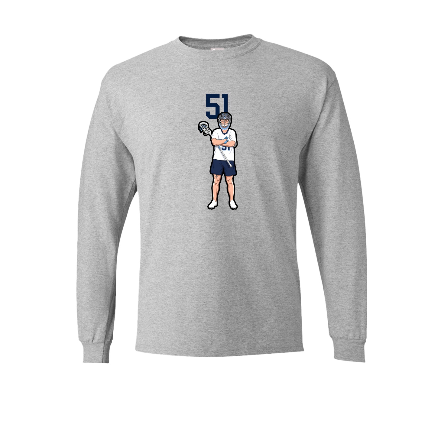 Long Sleeve Tee — Number Top in Grey