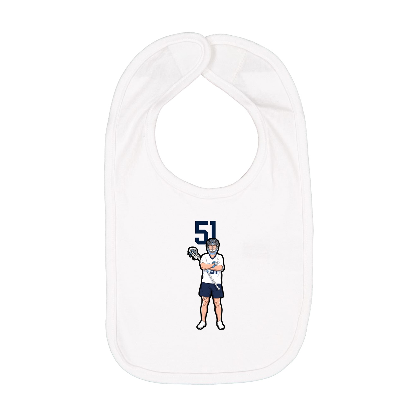 Infant Bib — Number Top in White