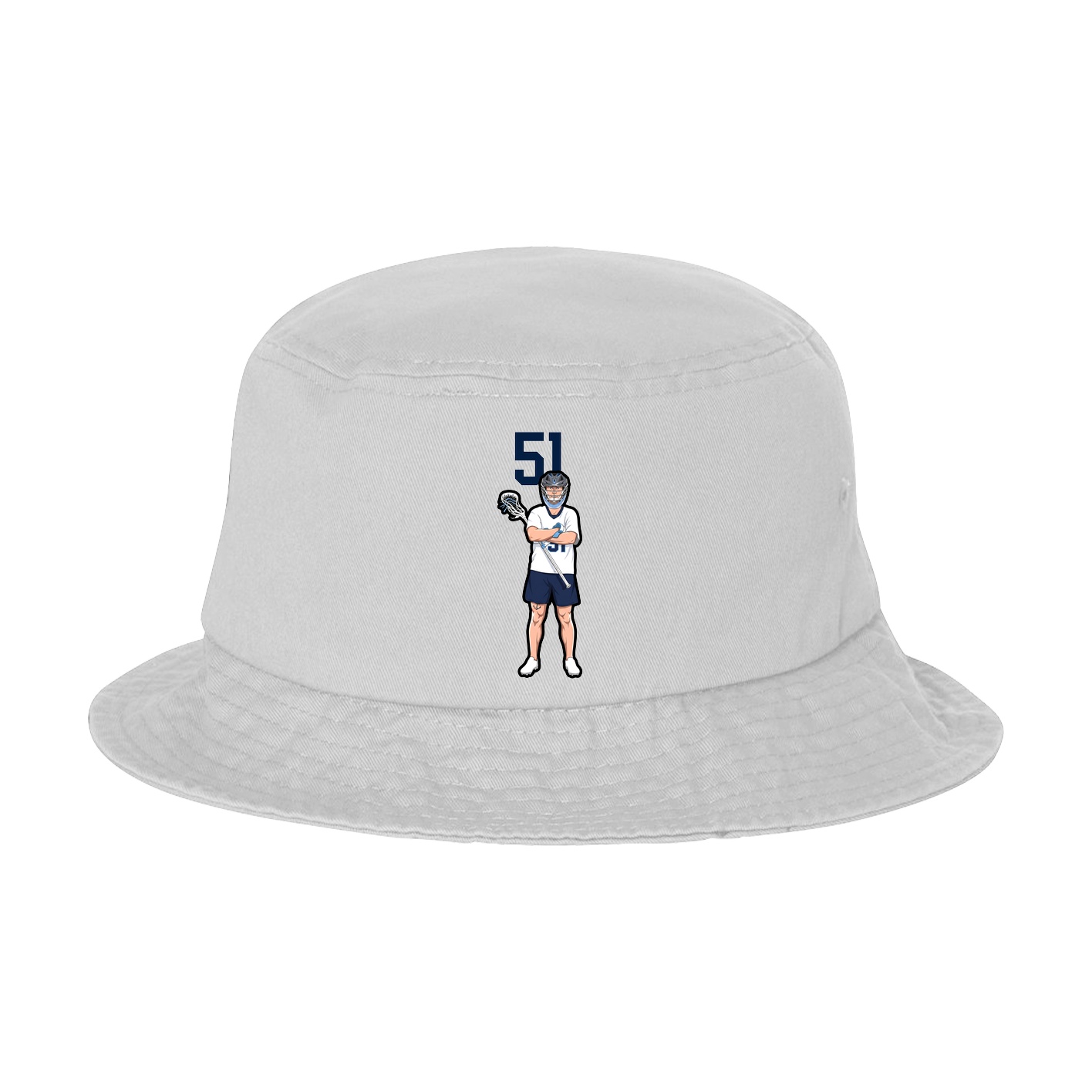 Bucket Cap — Number Top in White