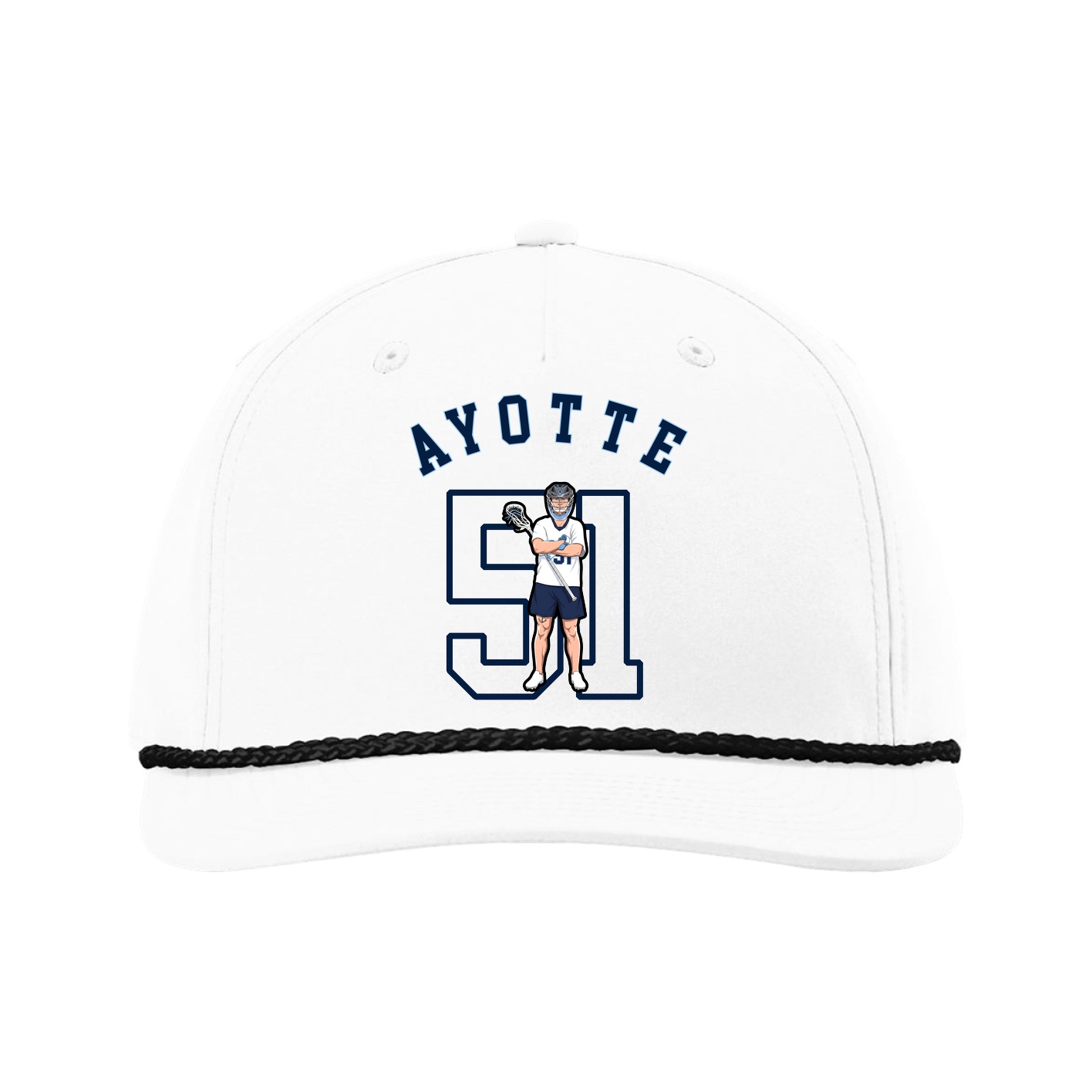Five-Panel Classic Rope Cap — Shirsey Arch in White