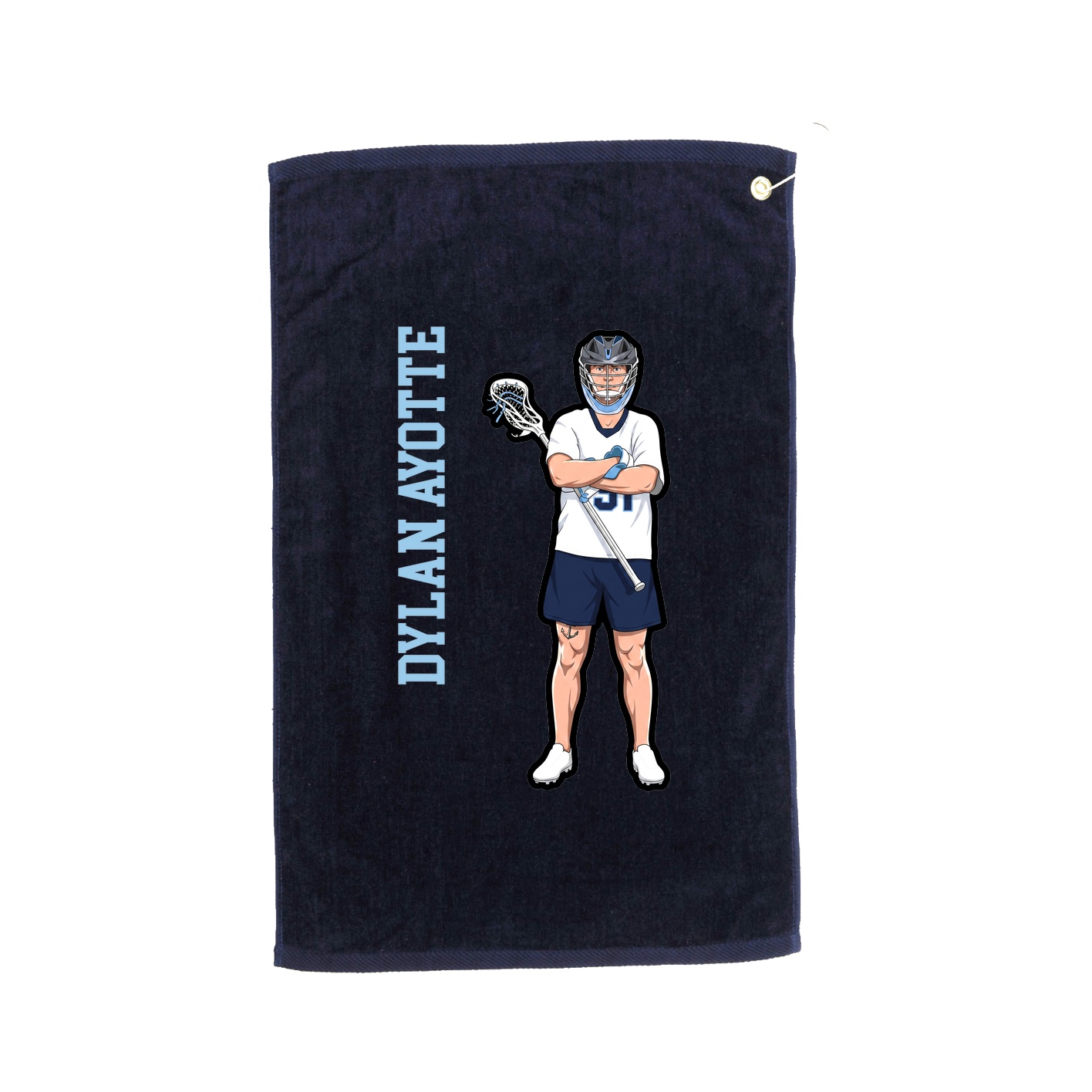 Golf Towel — Name Vertical in Navy
