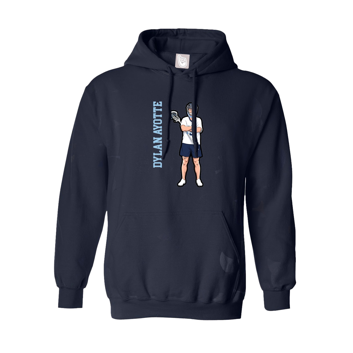 Hoodie — Name Vertical in Navy