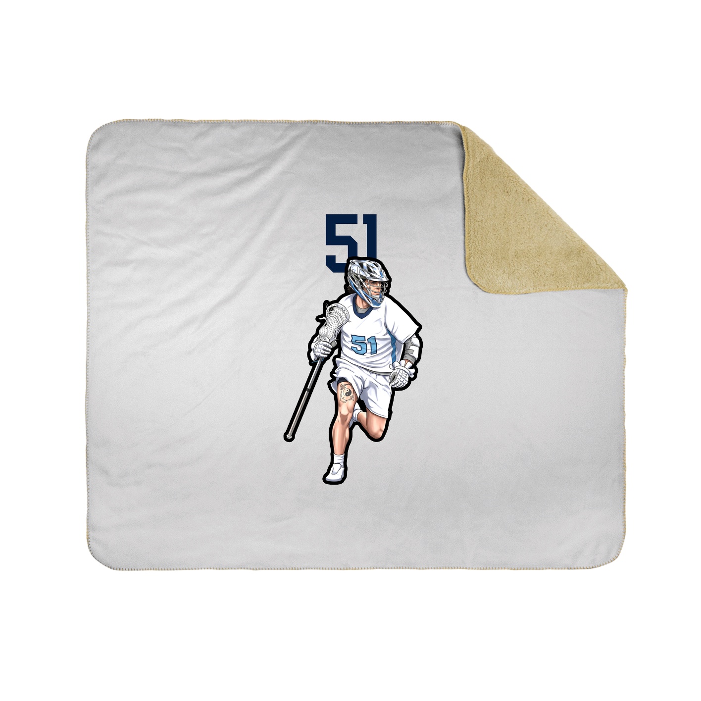 Throw Blanket — Number Top in White