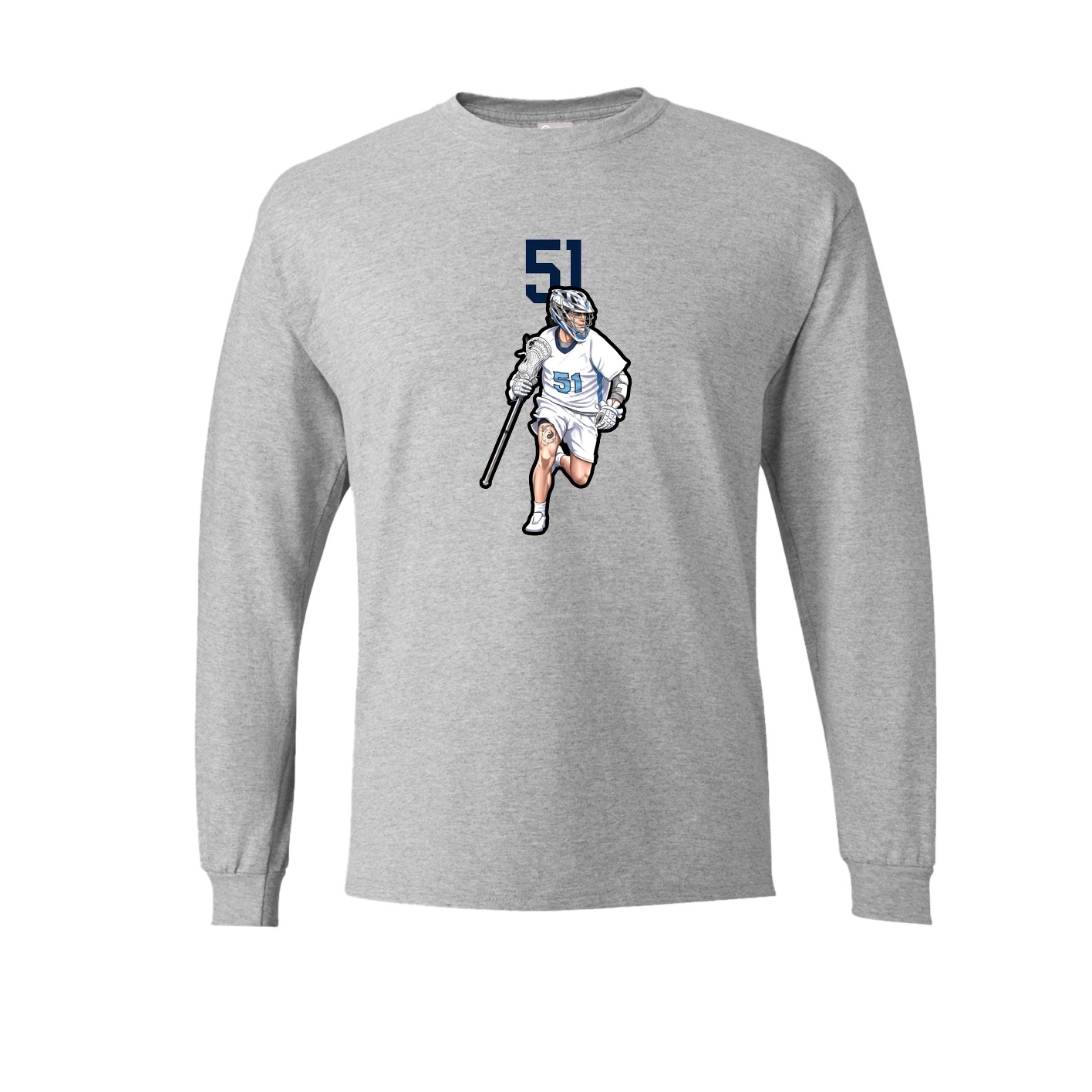 Long Sleeve Tee — Number Top in Grey