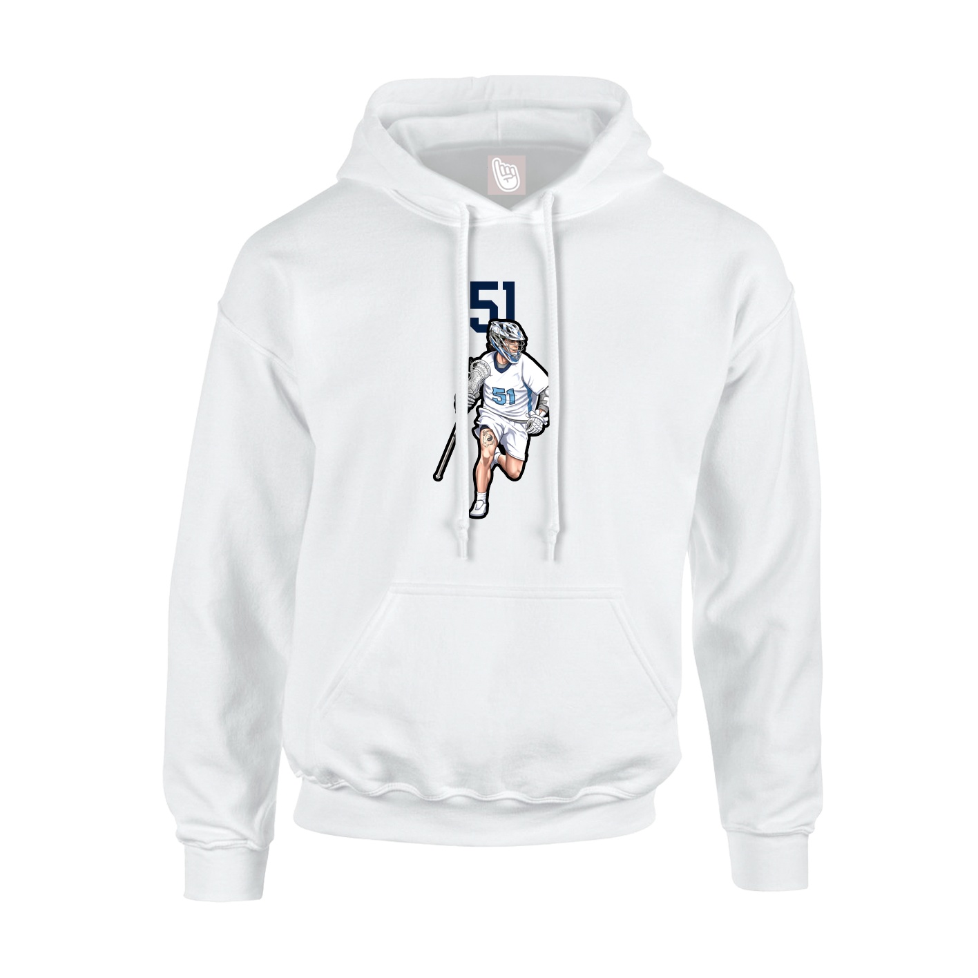 Hoodie — Number Top in White