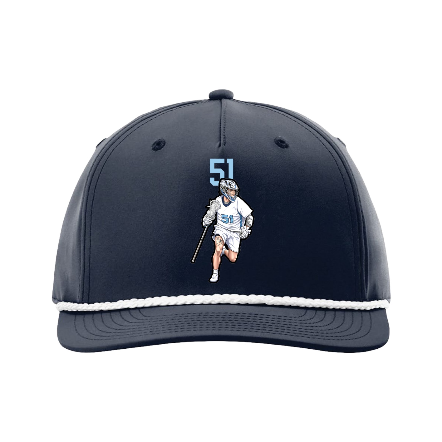 Five-Panel Classic Rope Cap — Number Top in Navy