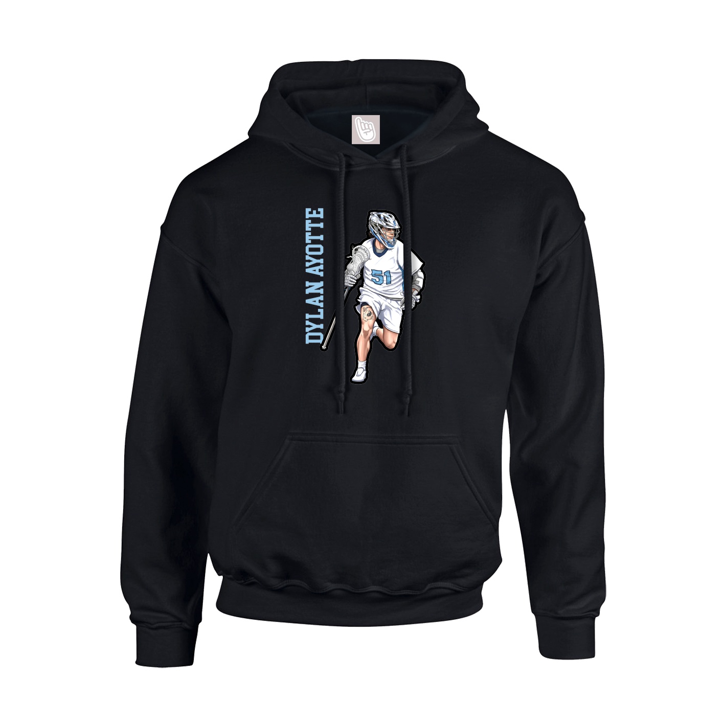 Hoodie — Name Vertical in Black