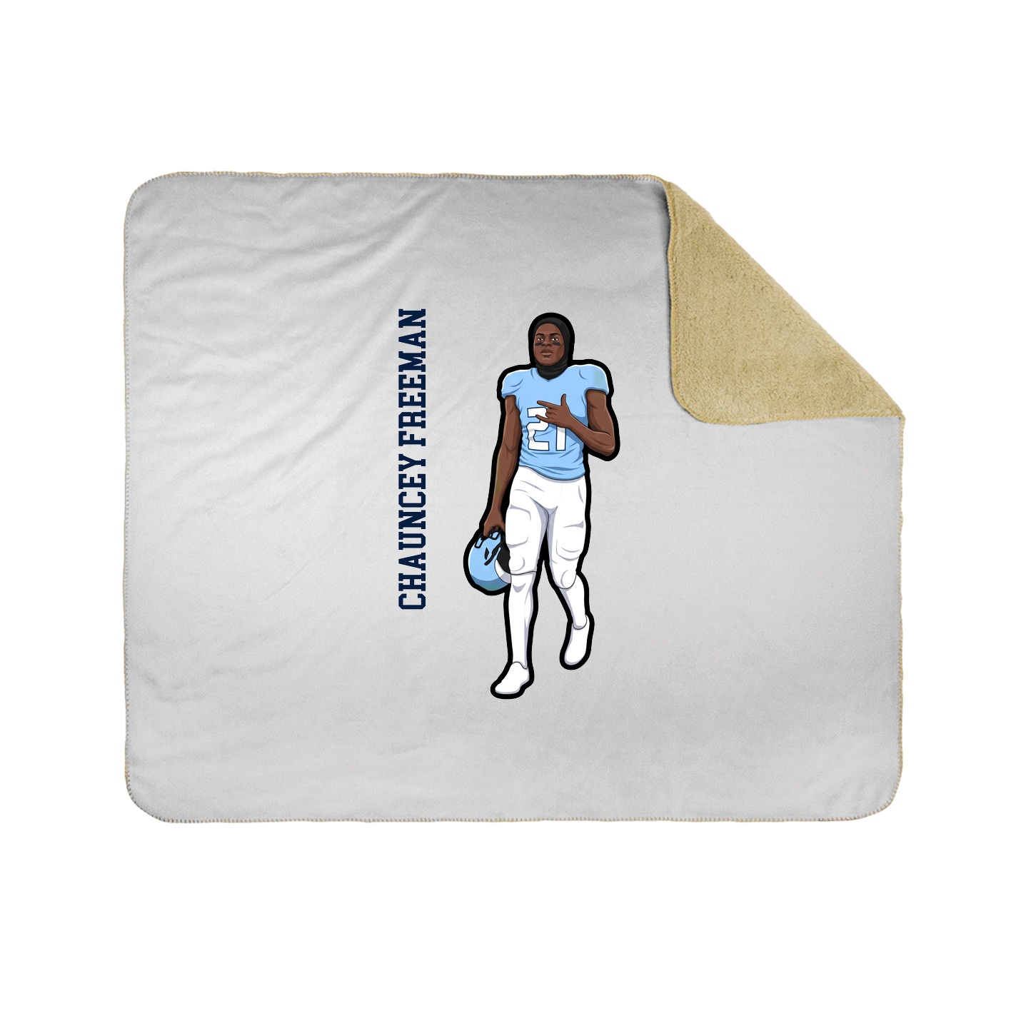 Throw Blanket — Name Vertical in White