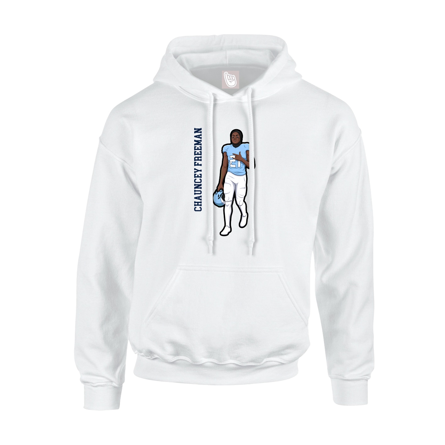 Youth Hoodie — Name Vertical in White