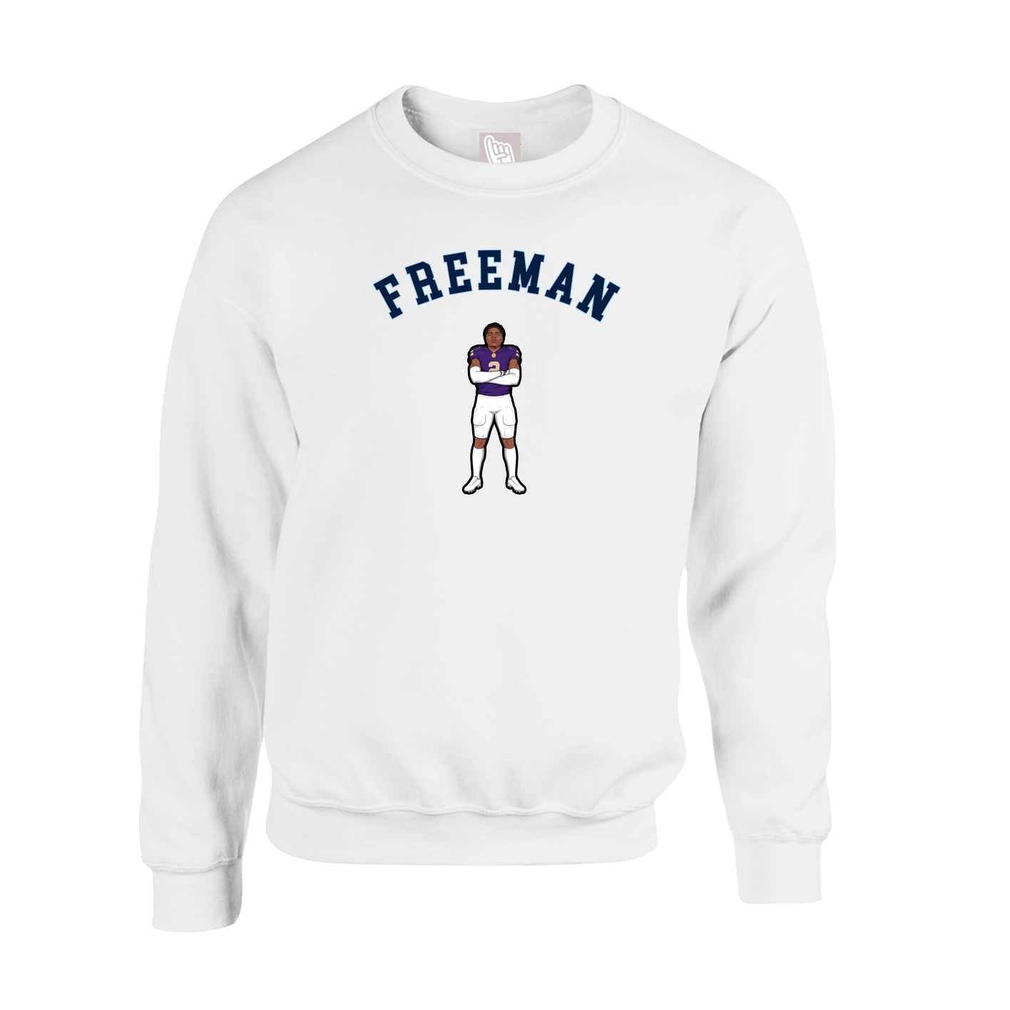 Fleece Crew — Shirsey Arch in White