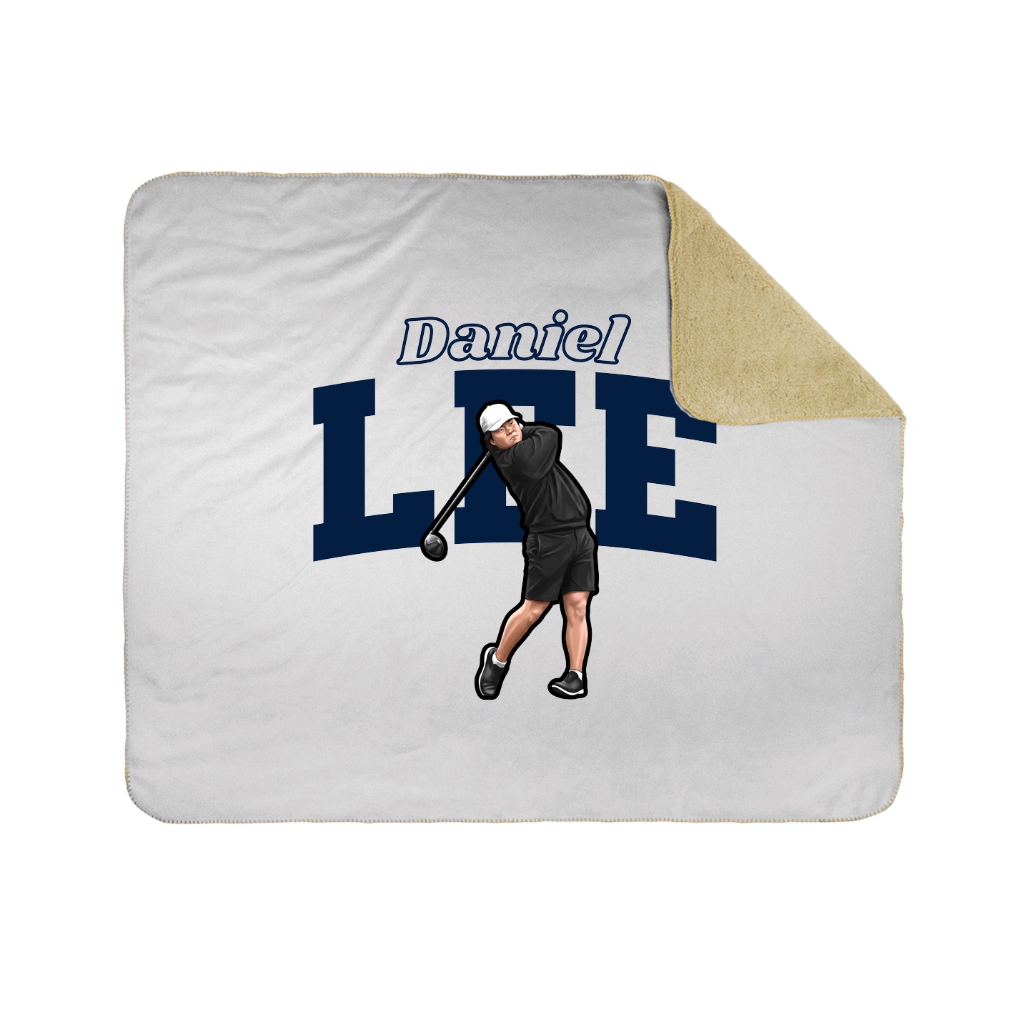 Throw Blanket — Name Arch in White