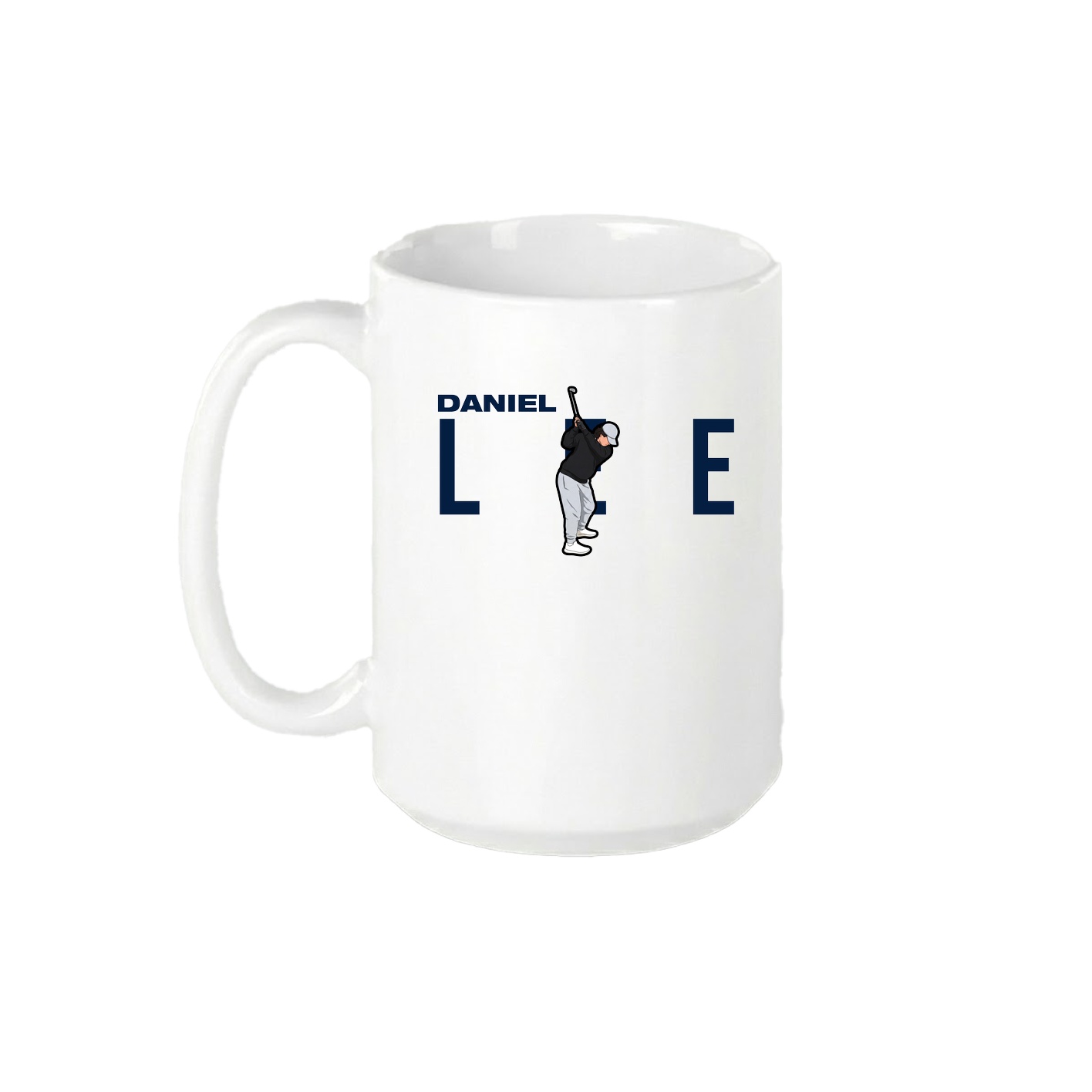 15oz Coffee Mug — Player Name in White