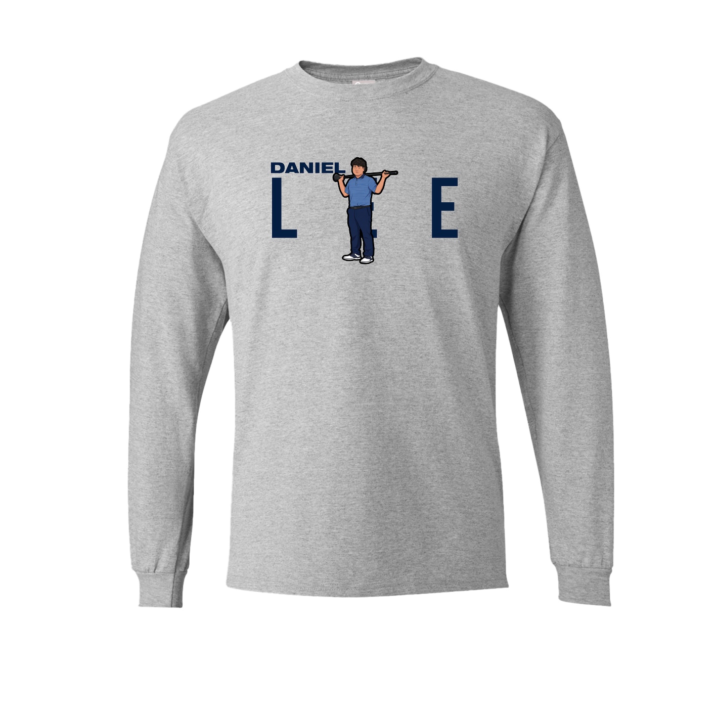 Long Sleeve Tee — Player Name in Grey
