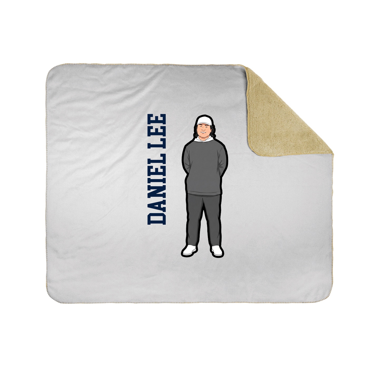 Throw Blanket — Name Vertical in White