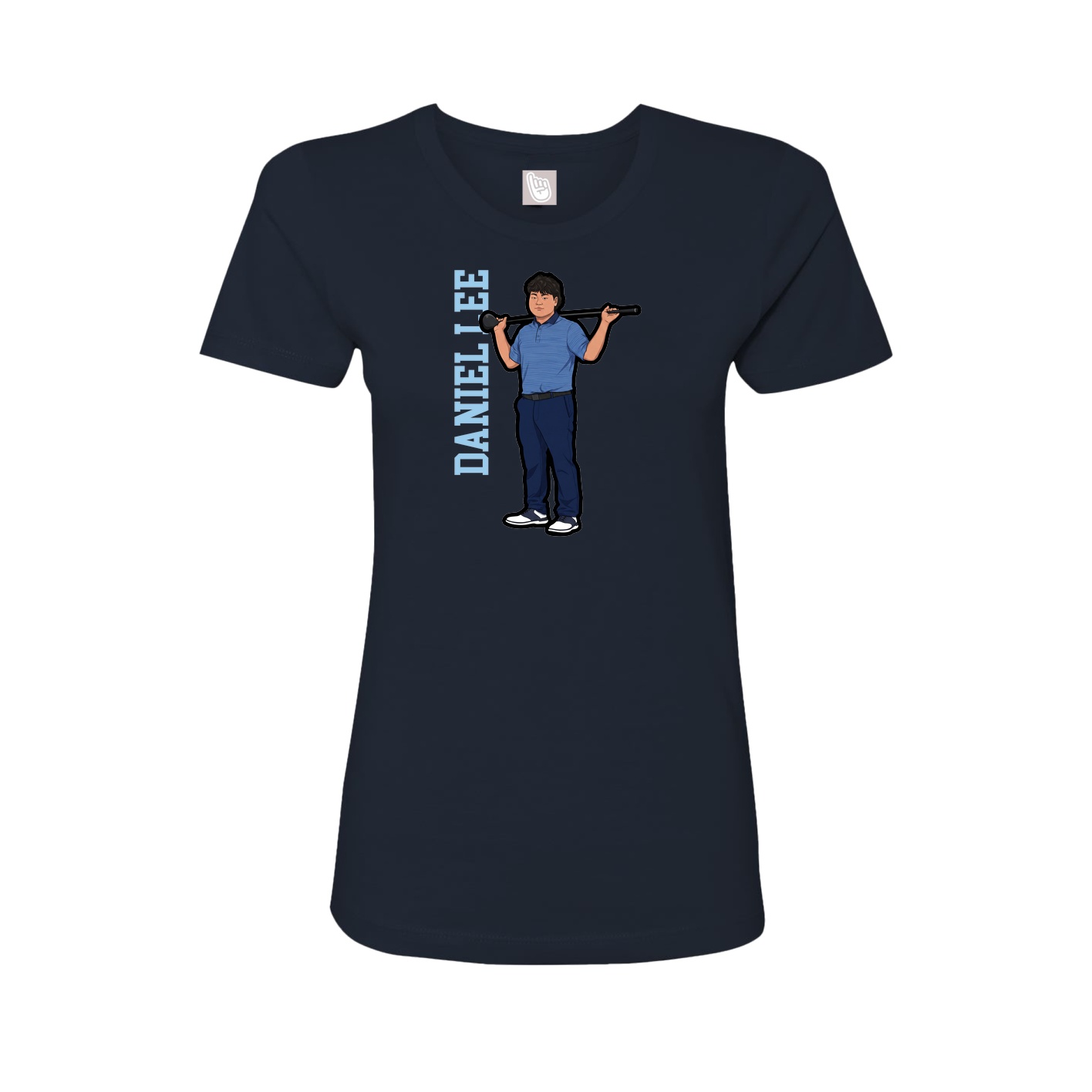Womens Tee — Name Vertical in Navy