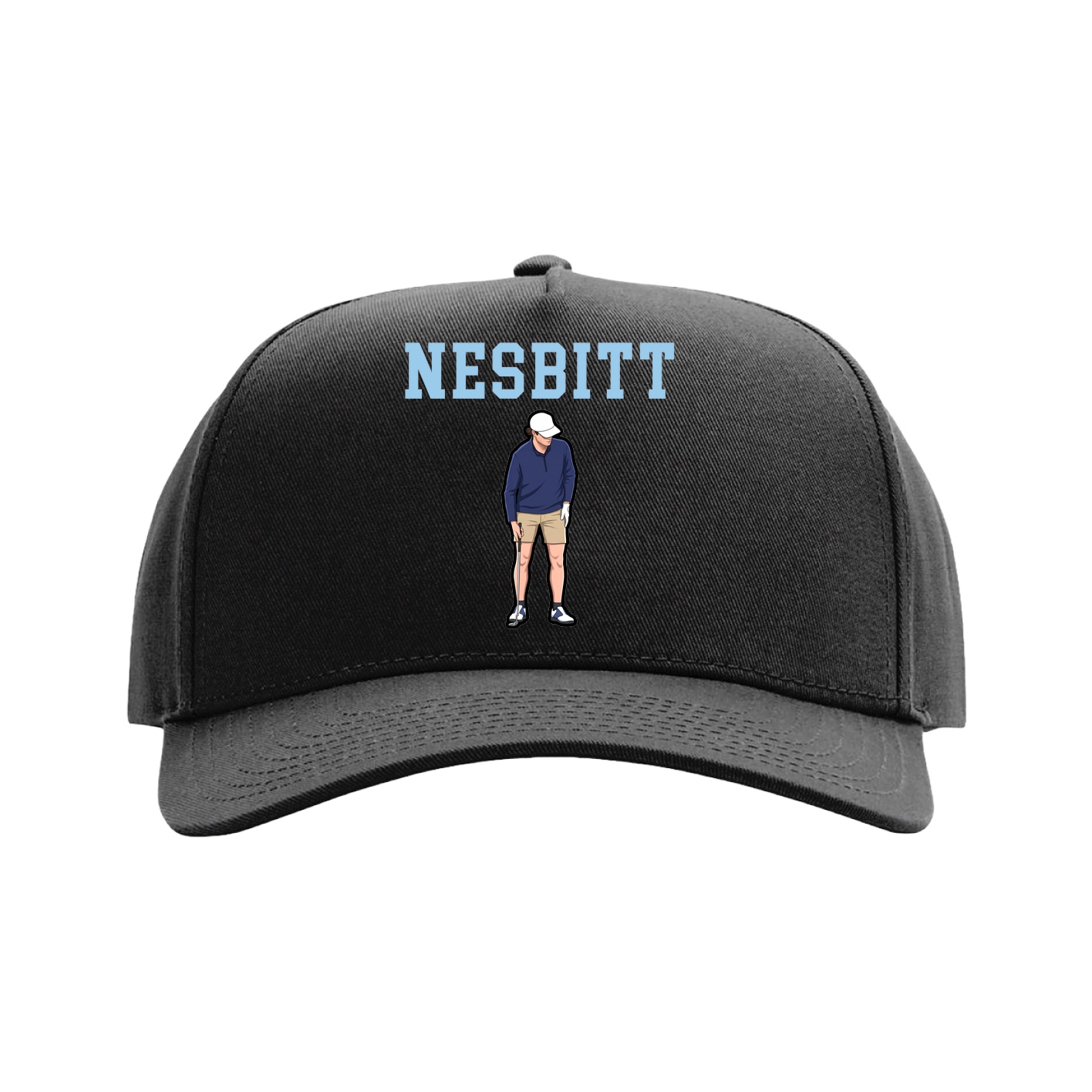 Full Fabric Five-Panel Champ Cap — Shirsey in Black