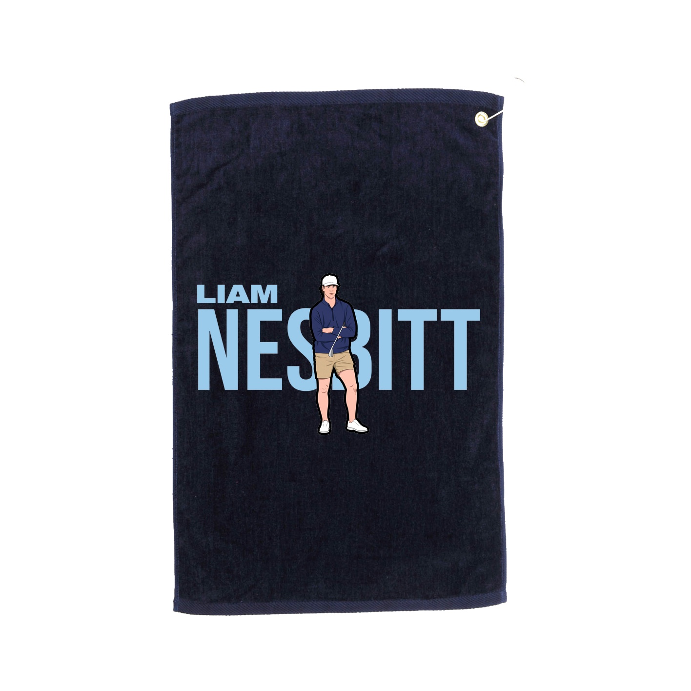 Golf Towel — Player Name in Navy