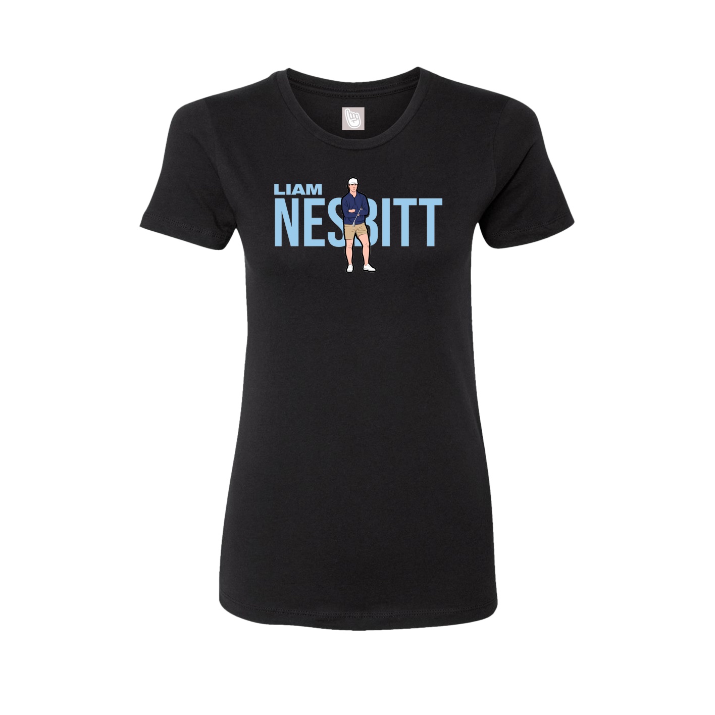 Fitted Women's Tee — Player Name in Black