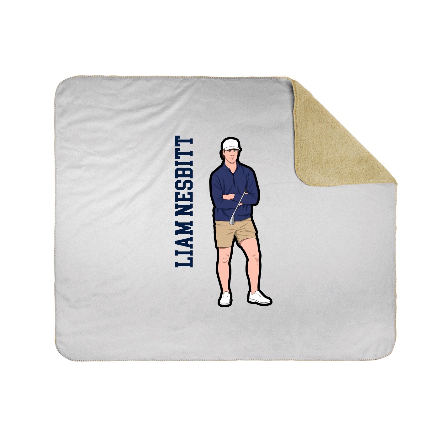 Throw Blanket — Name Vertical in White