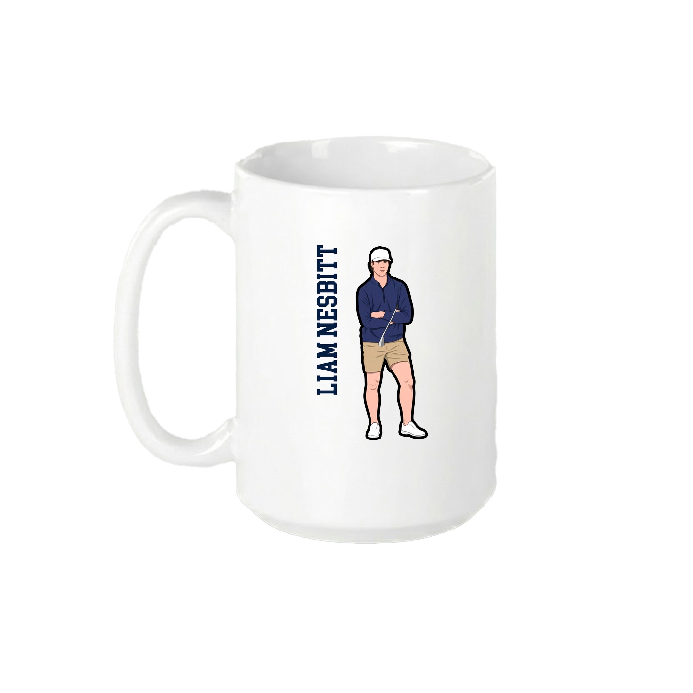 15oz Coffee Mug — Name Vertical in White
