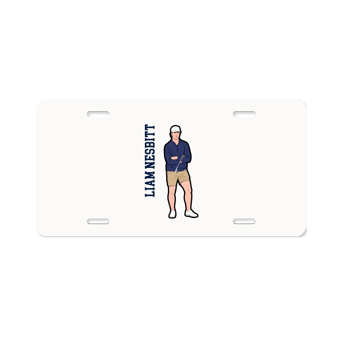 License Plate — Name Vertical in Classic