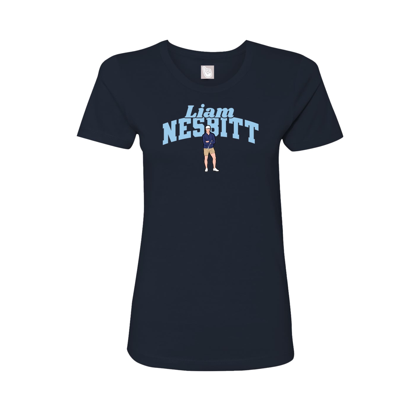 Fitted Women's Tee — Signature Arch in Navy