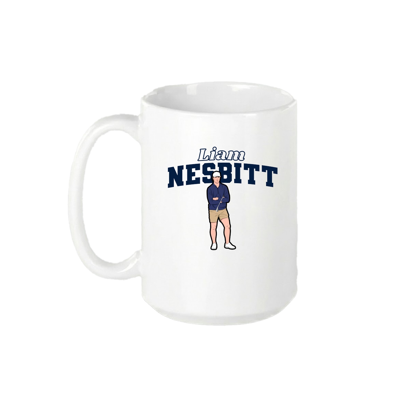 15oz Coffee Mug — Name Arch in White