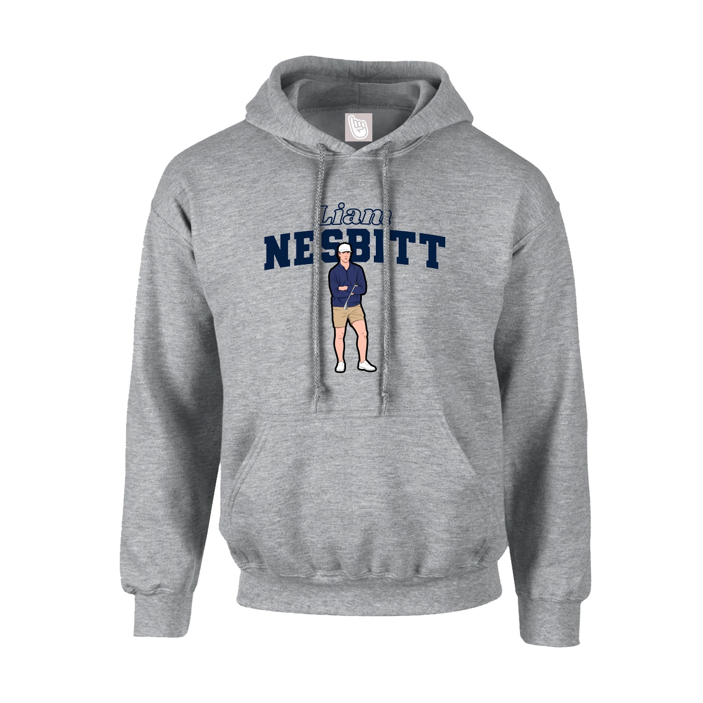 Hoodie — Name Arch in Grey