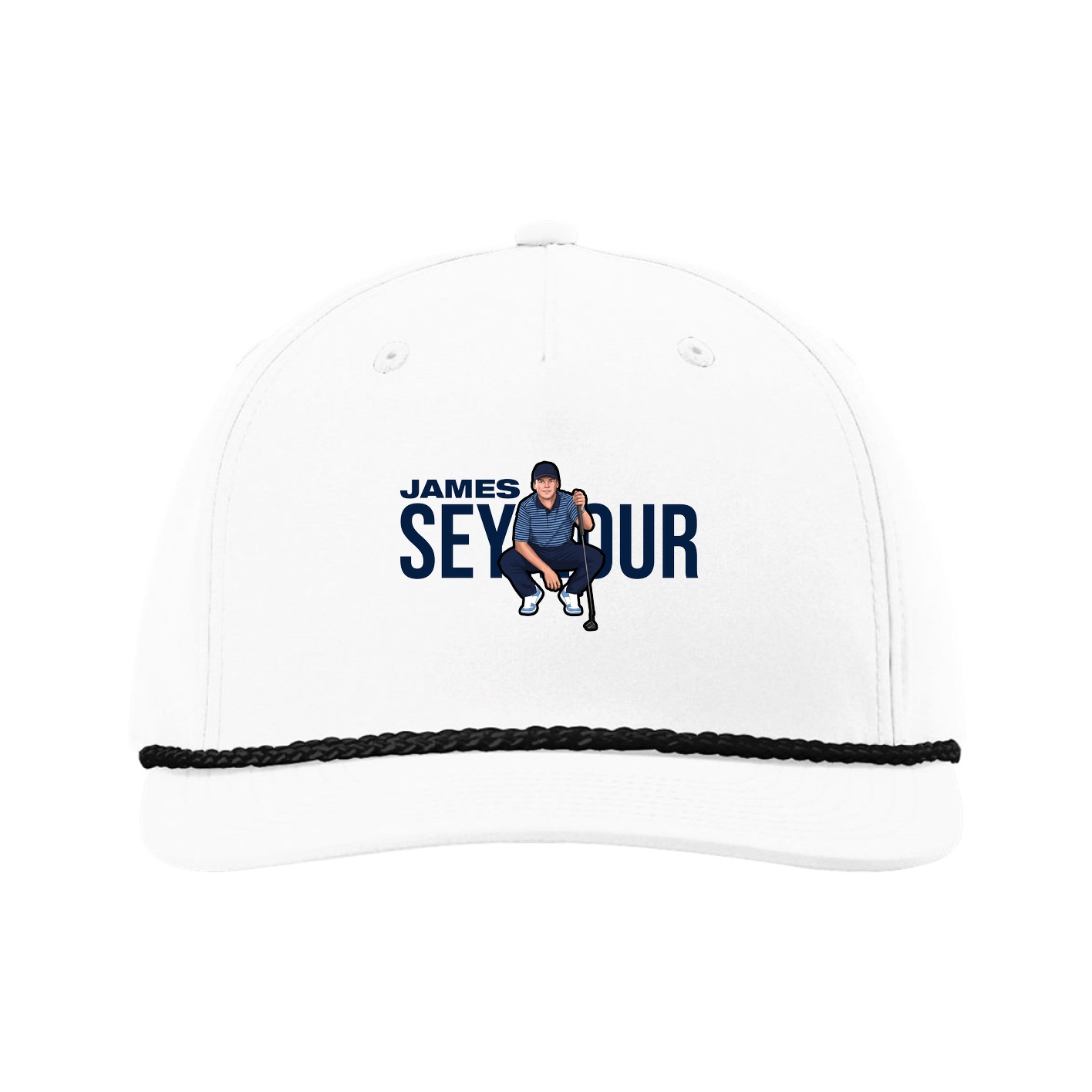 Five-Panel Classic Rope Cap — Player Name in White