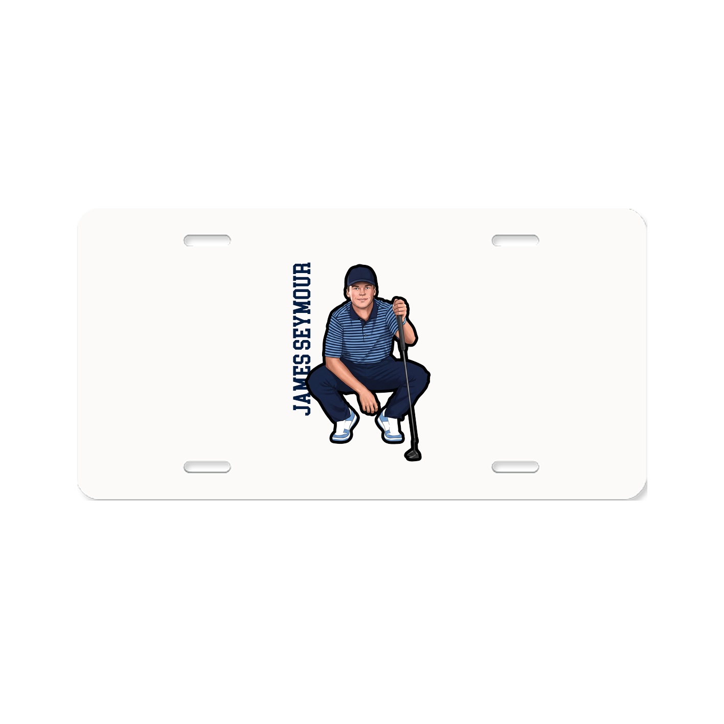 License Plate — Name Vertical in Classic